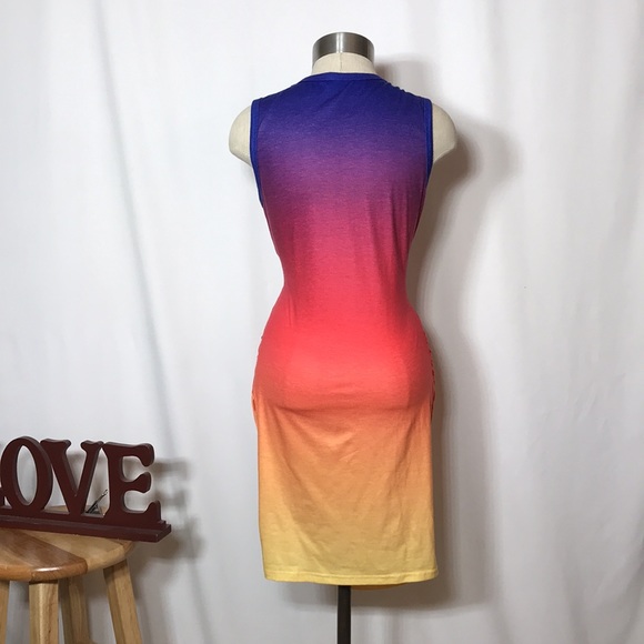 Multi color summer medium dress - Picture 3 of 5